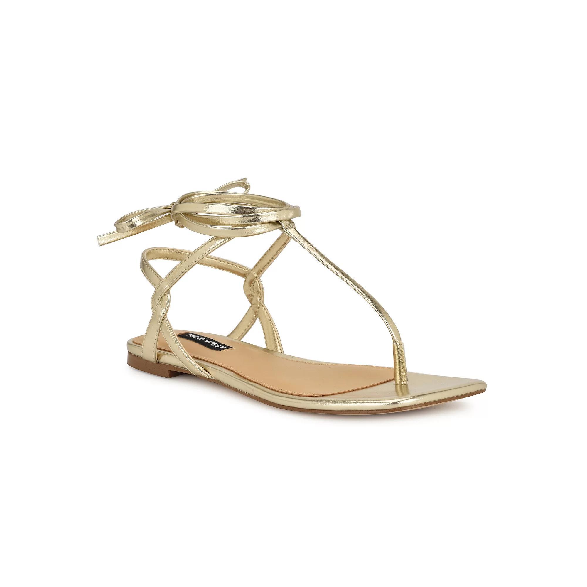 Nine West Norta Square Toe Casual Women's Flat Sandals, Size: 8, Gold Product Image