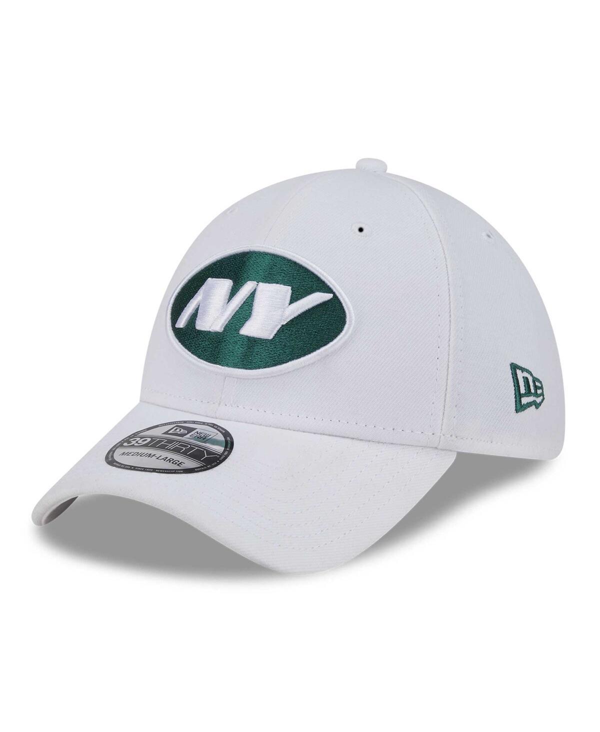 Men's New Era White New York Jets NFL Iced II 39THIRTY Flex Hat, Size: Small/Medium Product Image