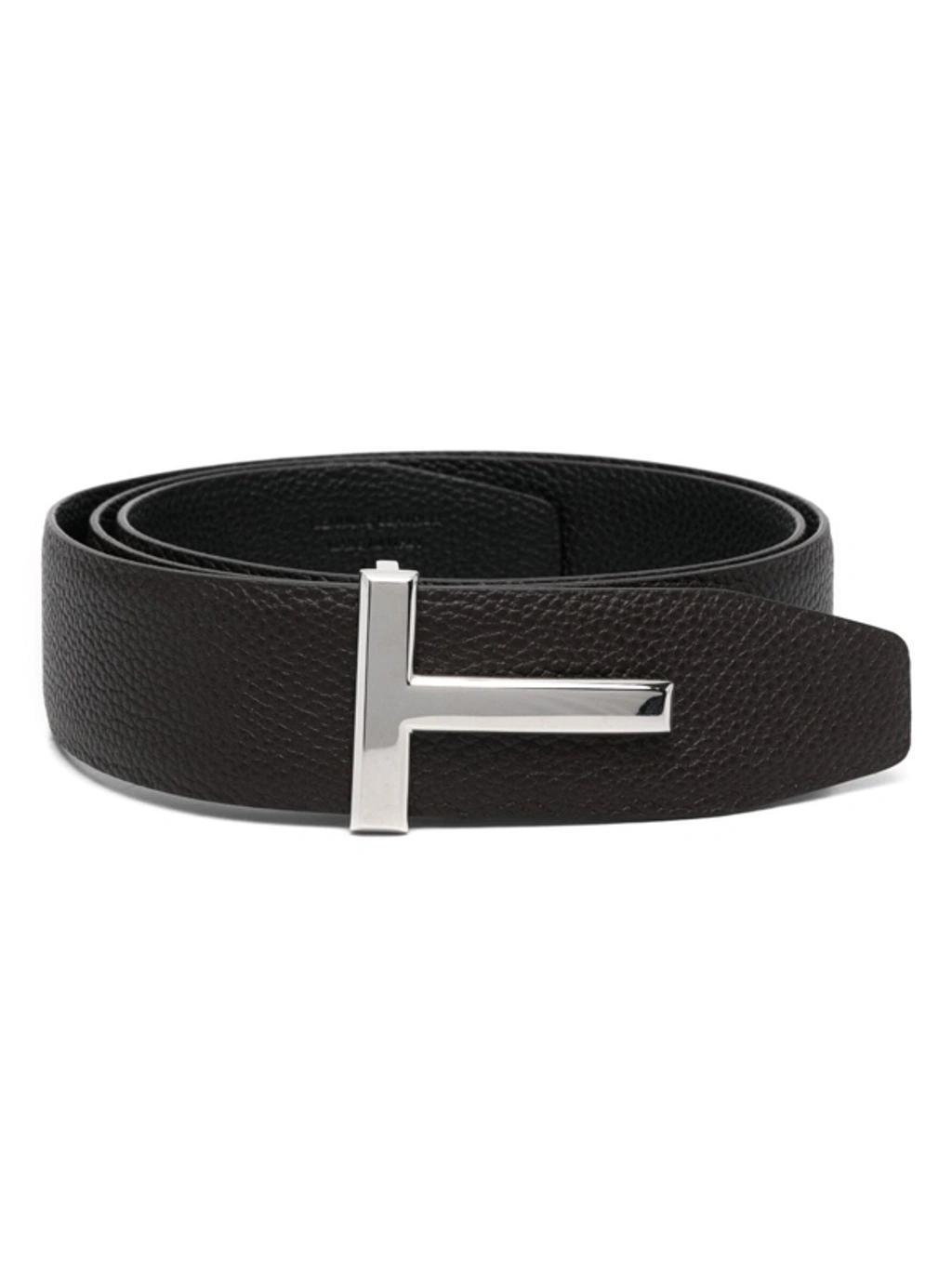 T-buckle reversible leather belt Product Image