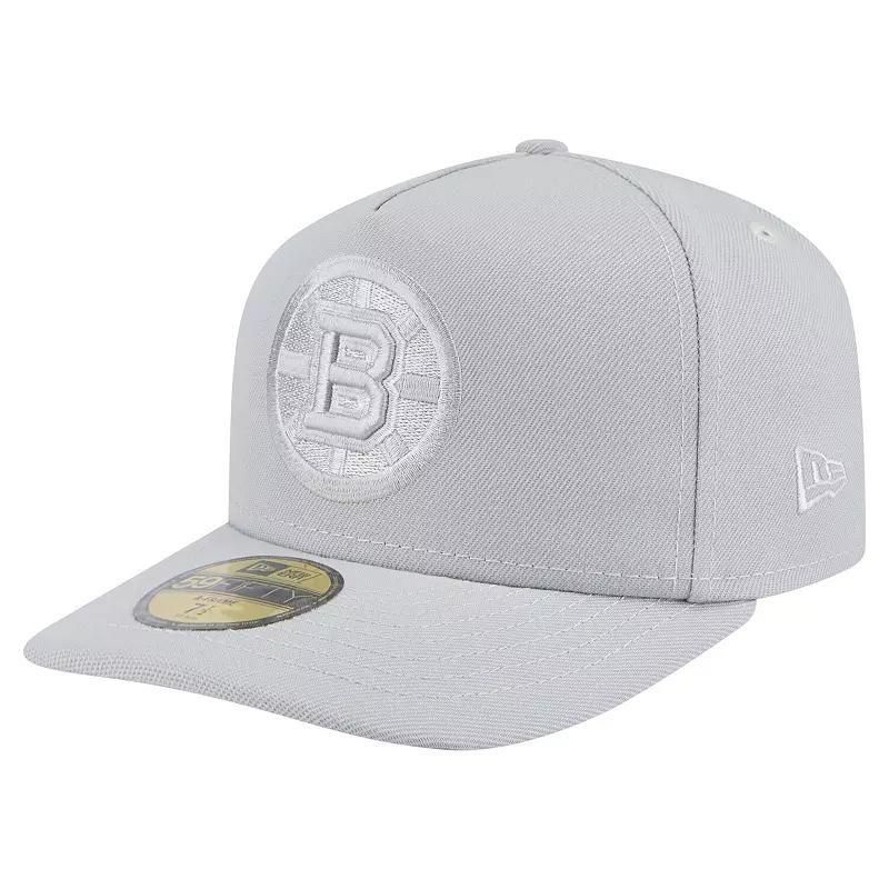 Men's New Era Gray Boston Bruins Color Pack A-Frame 59FIFTY Fitted Hat, Size: 7 3/4, Grey Product Image