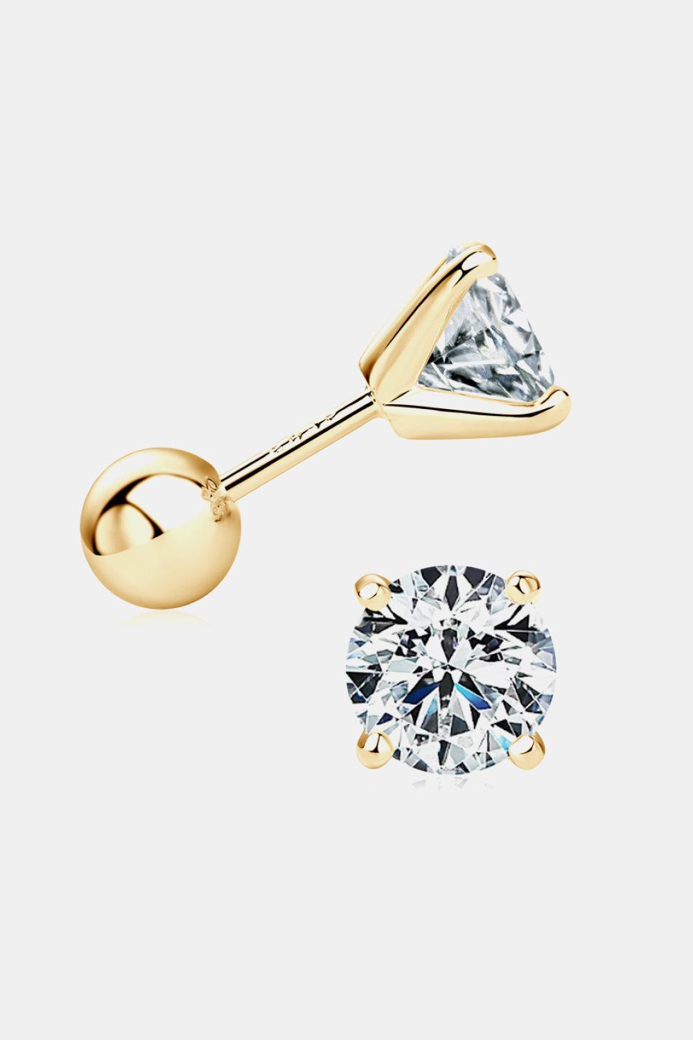 2 Carat Moissanite 925 Sterling Silver Stud Earrings Product Image