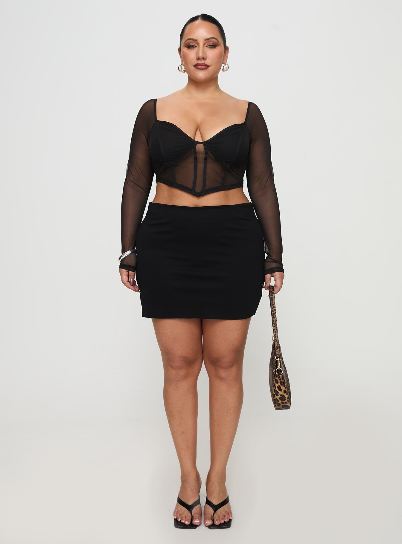 Maranta Long Sleeve Top Black Curve Product Image