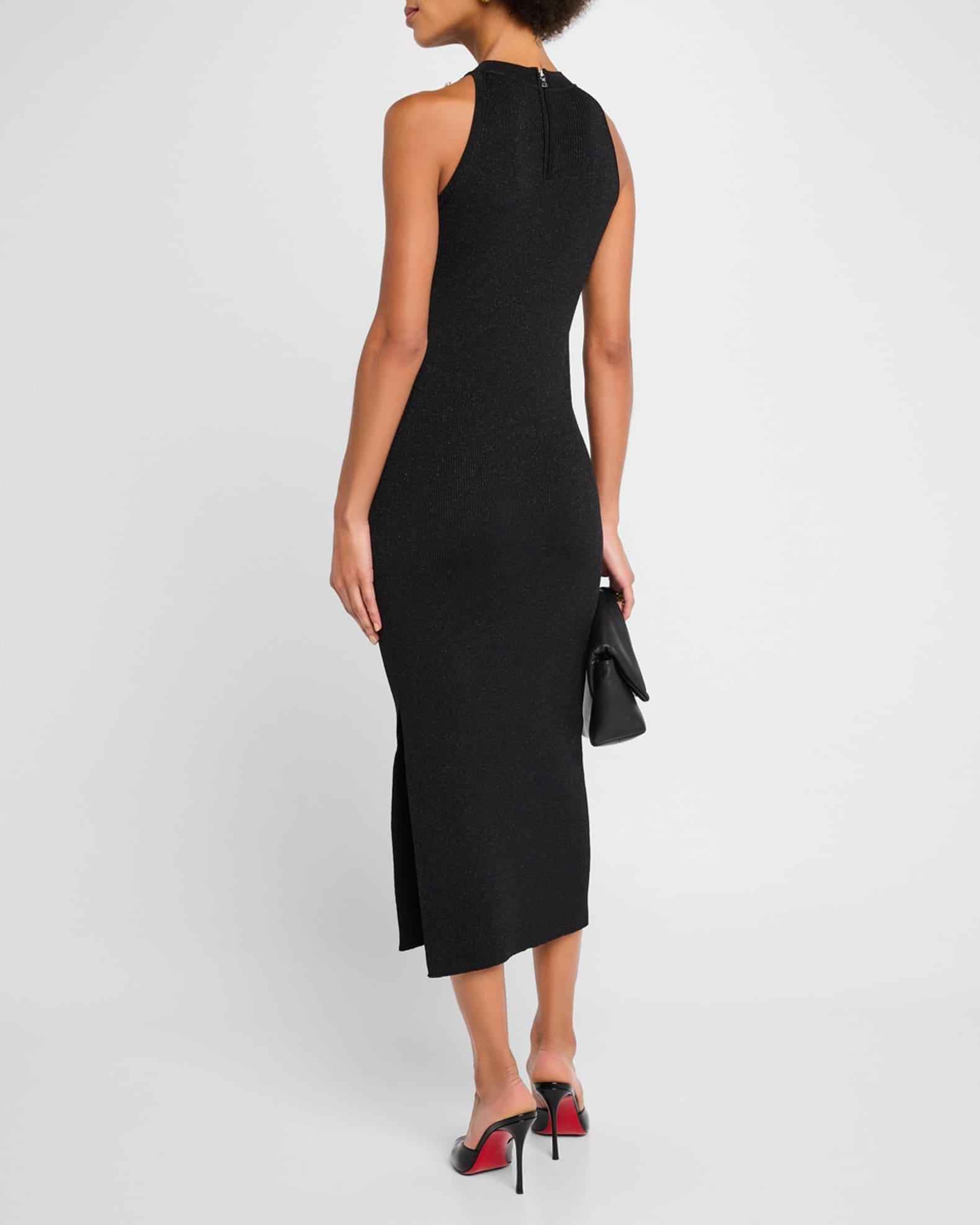 Izel Crystal Halter Ribbed Midi Dress Product Image