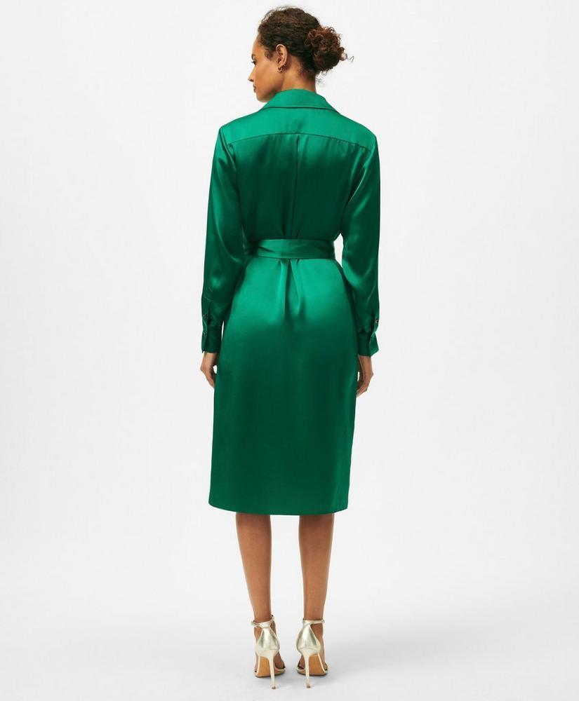 Relaxed Utility Shirt Dress in Washable Silk Product Image