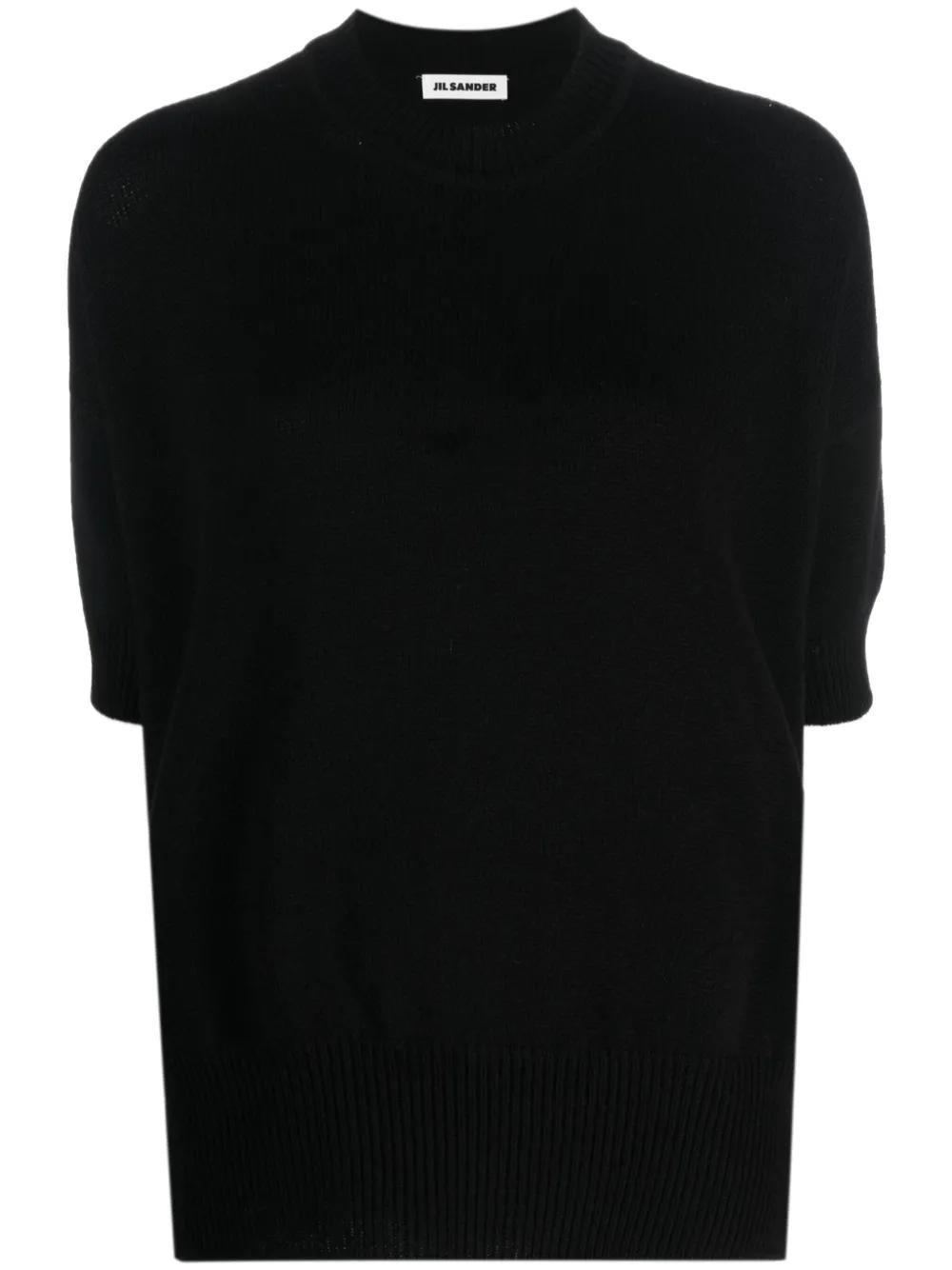 JIL SANDER Ribbed Cashmere Knitted Top In Black Product Image