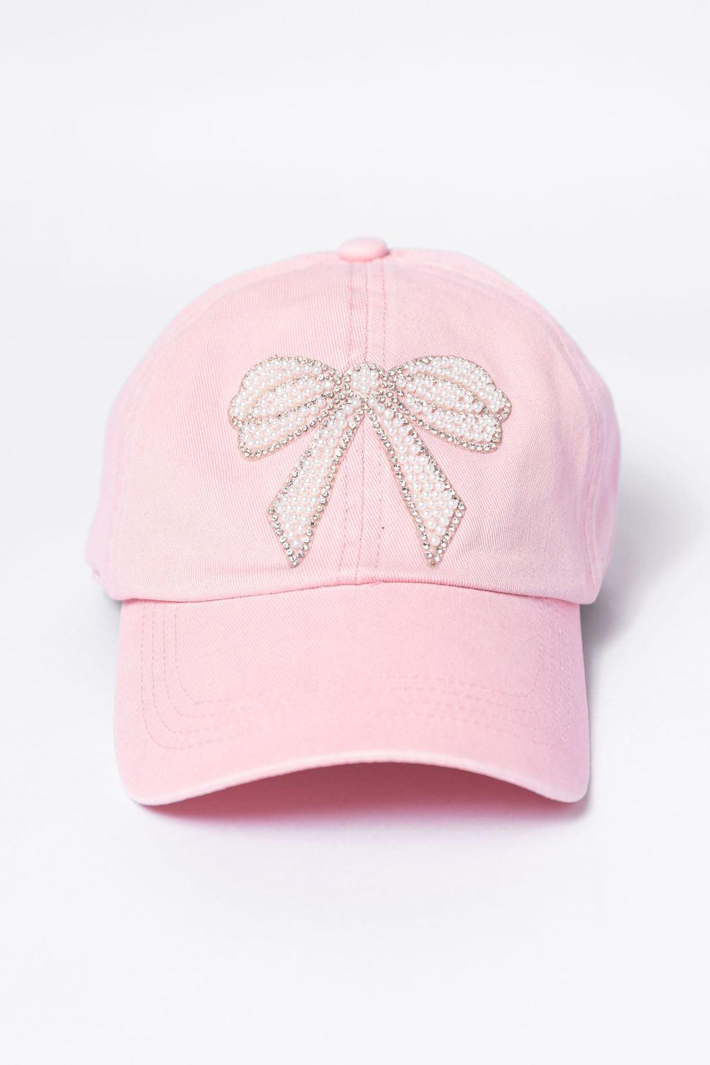 Pink Pearl Bow Hat Product Image