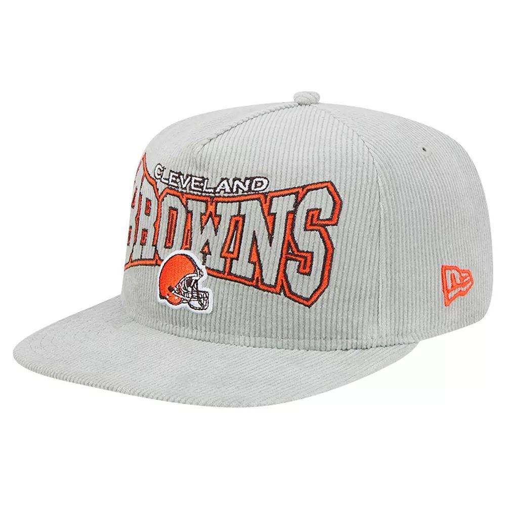 Men's New Era  Gray Cleveland Browns Corduroy��Golfer Adjustable Hat, Grey Product Image