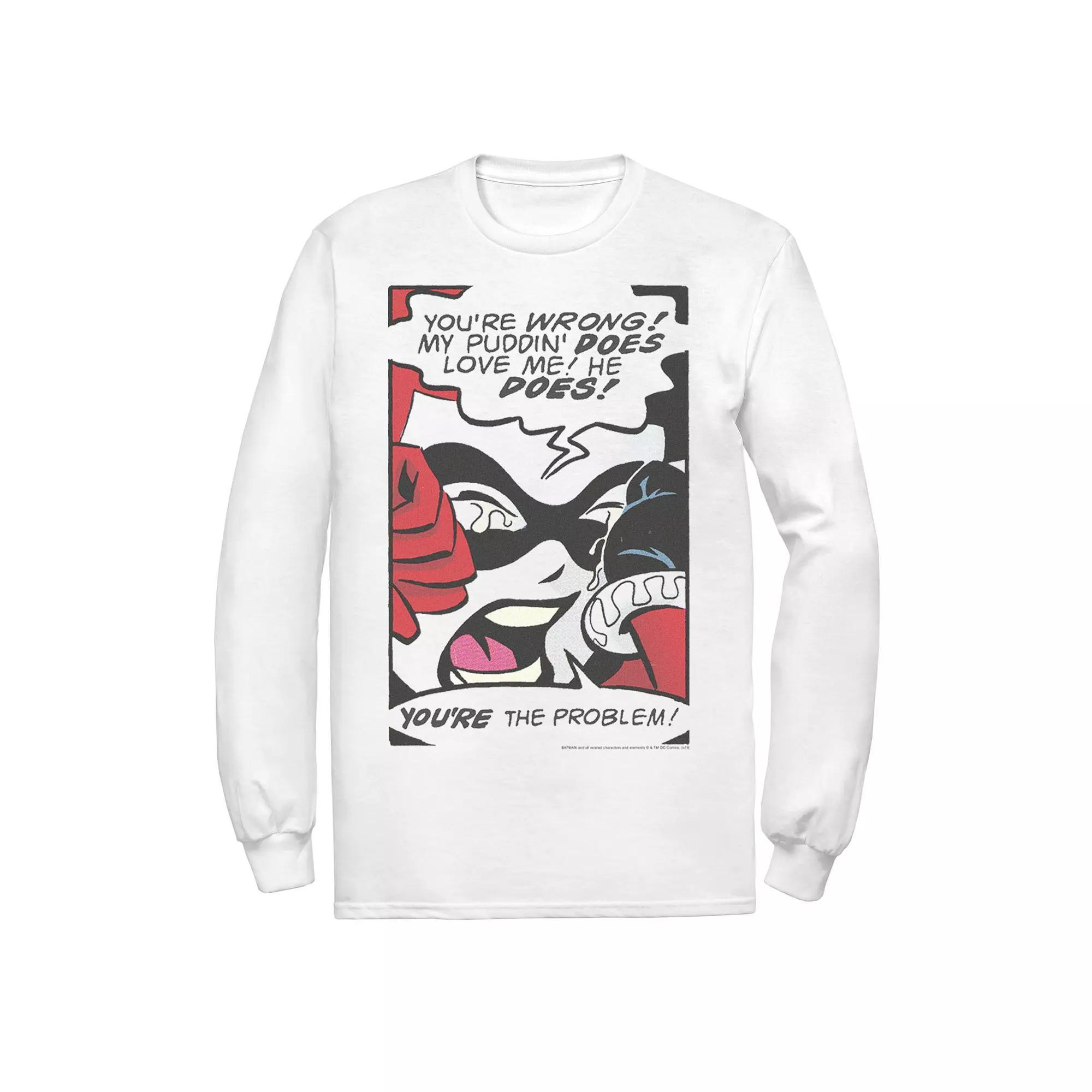 Men's DC Comics Harley Quinn Crying Comic Tee, Size: Small, White Product Image