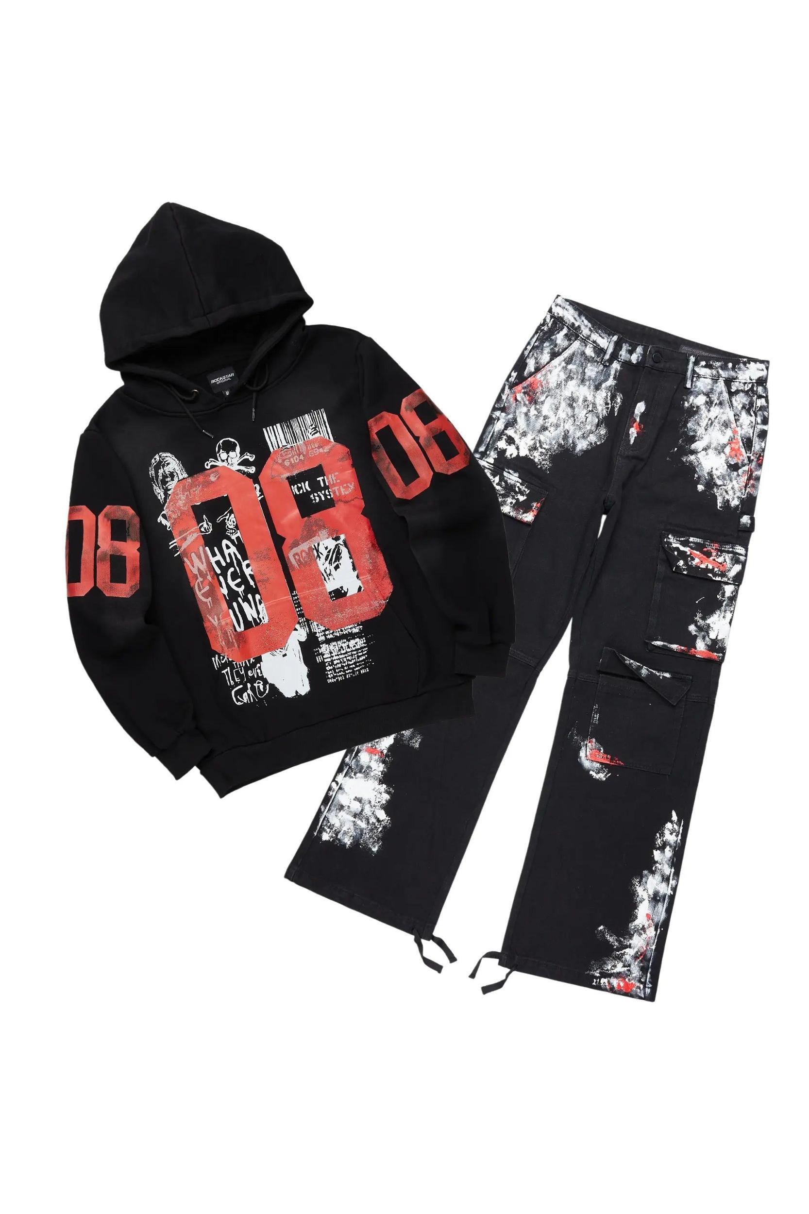 Grill Black Hoodie/Tapestry Jean Bundle Male Product Image