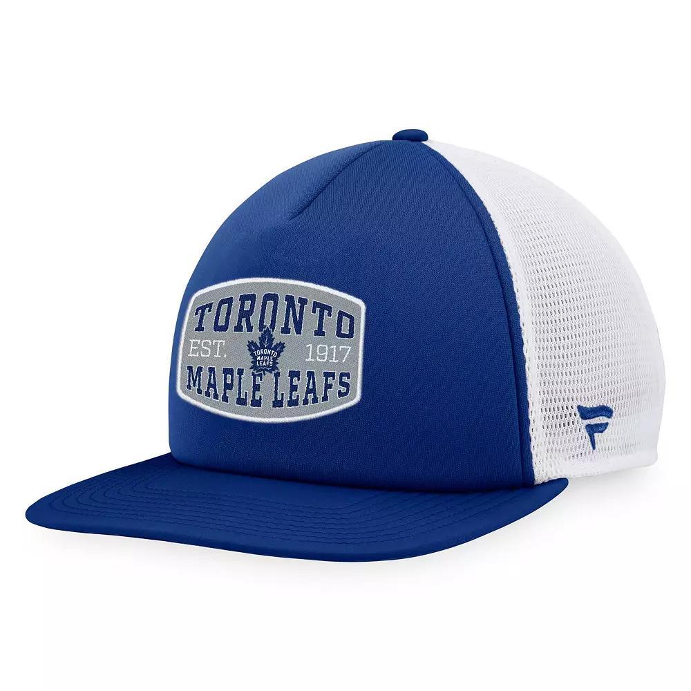 Men's Fanatics Branded Blue/White Toronto Maple Leafs Foam Front Patch Trucker Snapback Hat, Mpl Blue Product Image