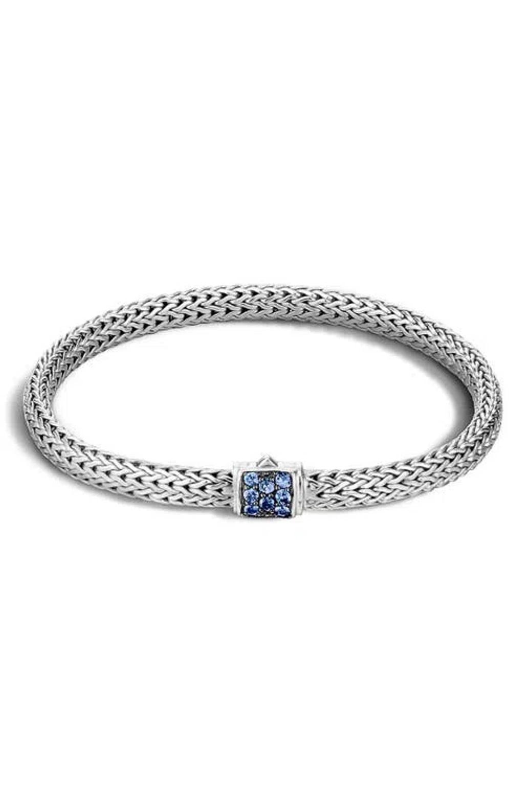 Womens Classic Chain Gemstone & Sterling Silver Extra-Small Bracelet Product Image