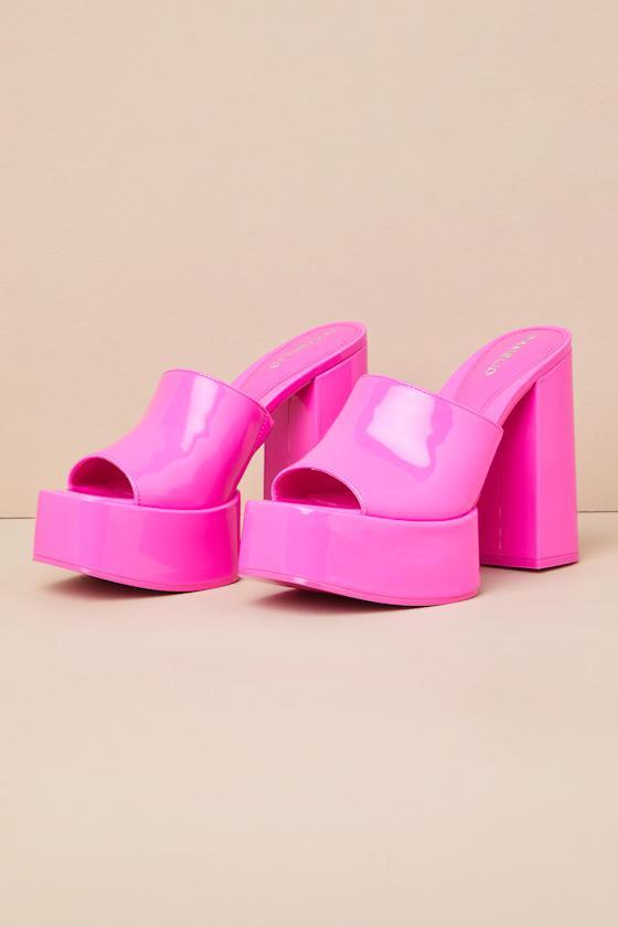 Ravina Ultra Pink Soft Patent Platform Sandals Product Image