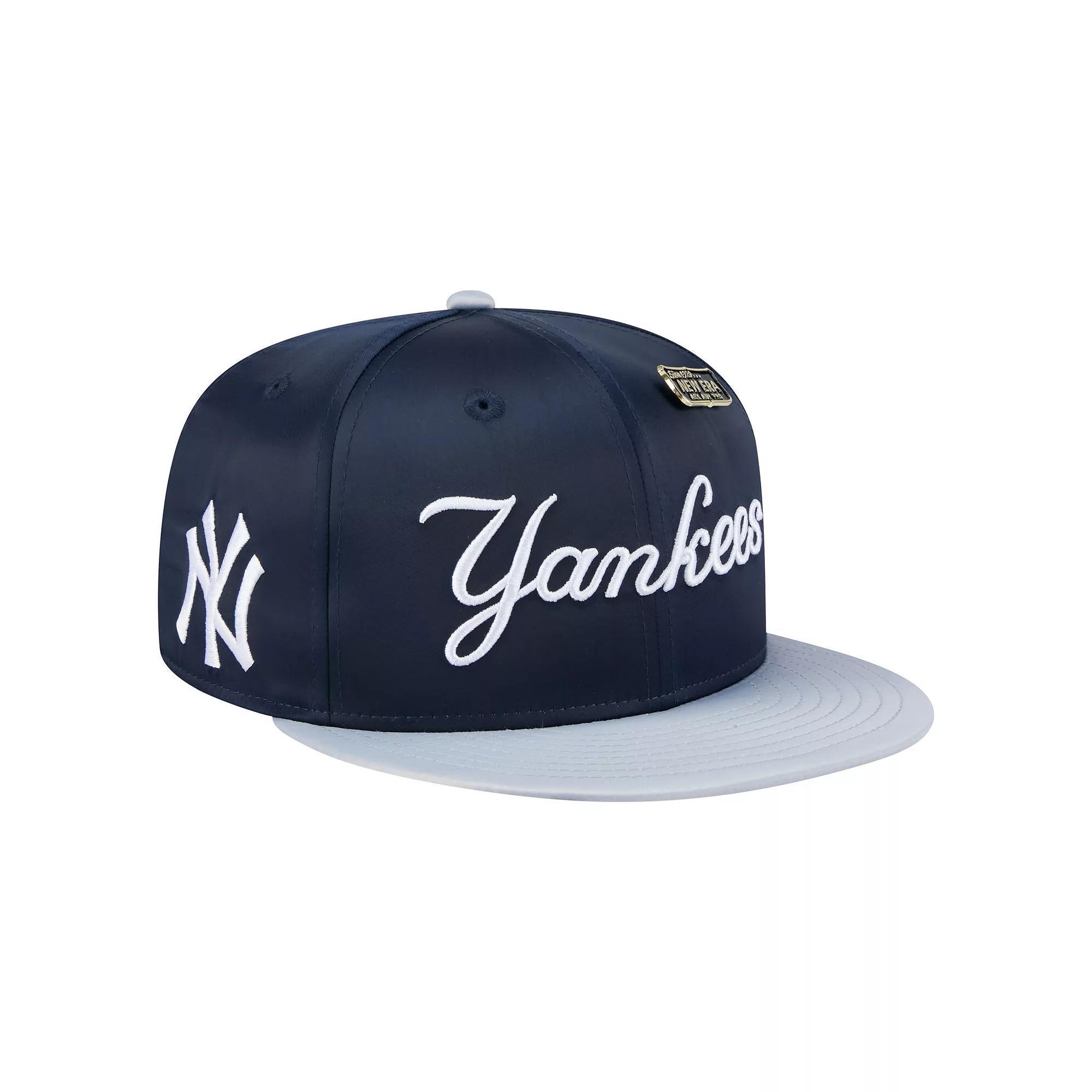 Men's New Era Navy/Gray New York Yankees Satin 59FIFTY Fitted Hat, Size: 6 7/8, Blue Product Image