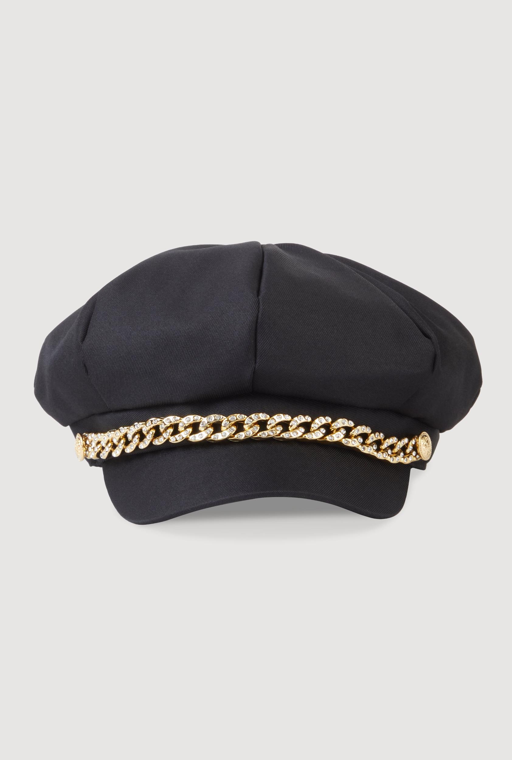 Rhinestone Chain Detail Cabbie Hat Female Product Image