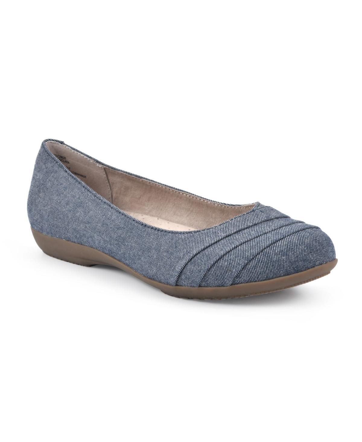 Cliffs by White Mountain Clara Women's Ballet Flats, Size: 8 Wide, Silver Glitter Fabric Product Image