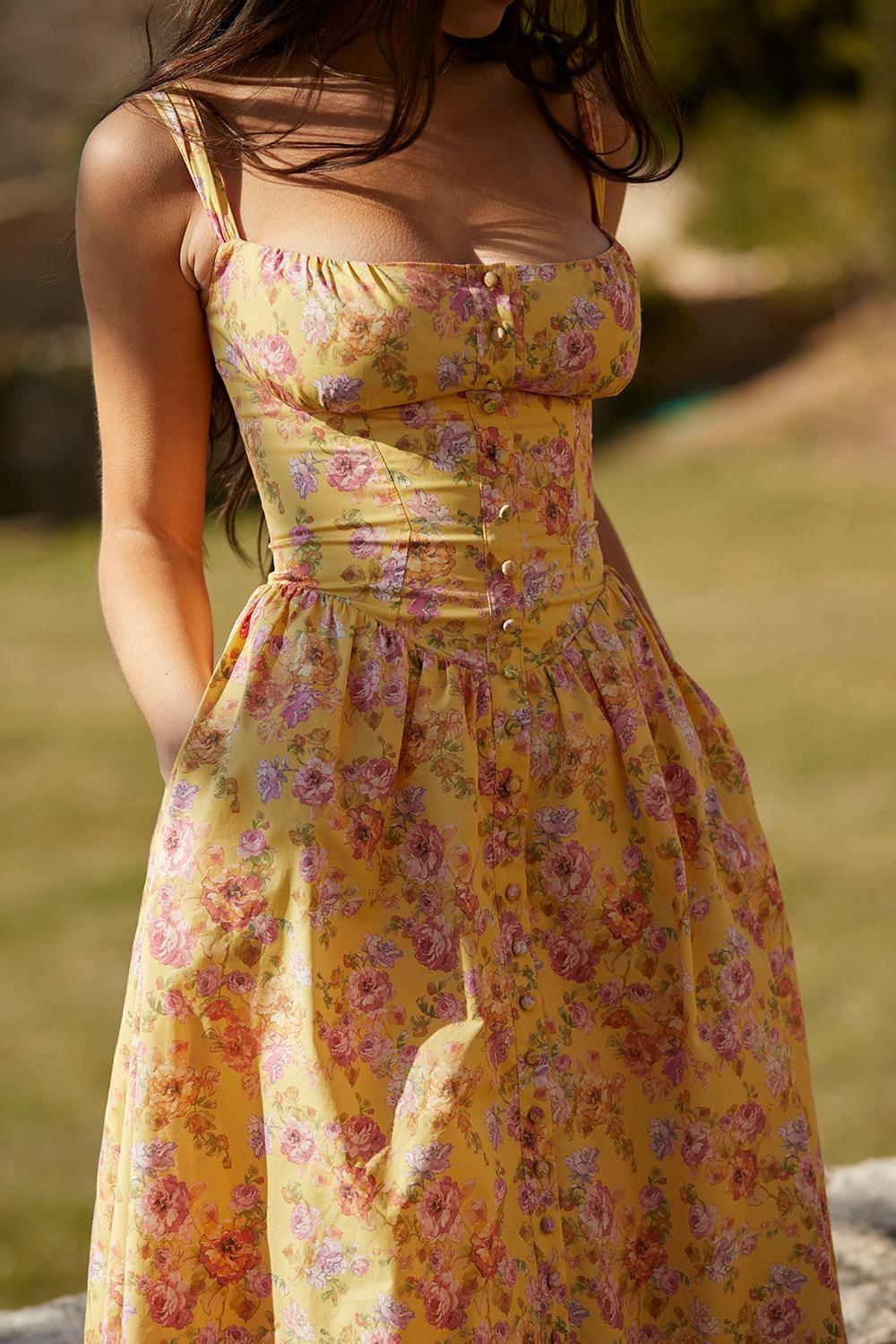 Tatiana Butter Print Midi Sundress Product Image