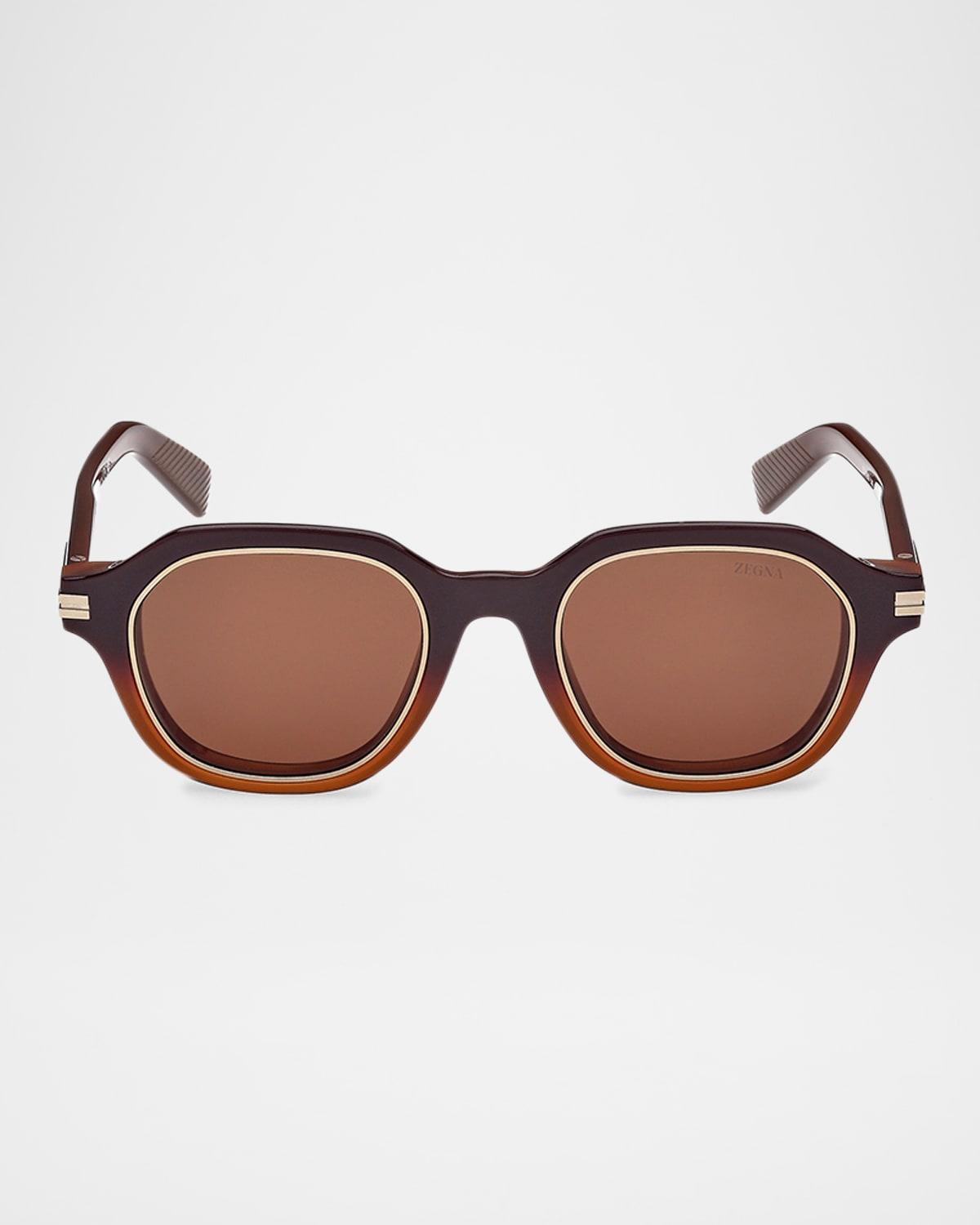 Mens EZ0250M Acetate Square Sunglasses Product Image