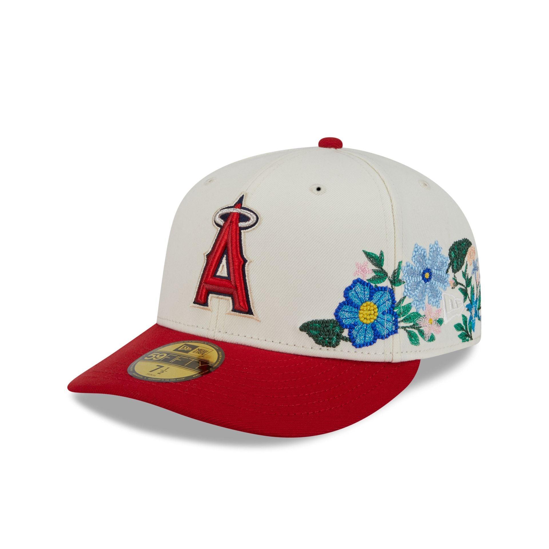 Los Angeles Angels Tonal Florals White 59FIFTY Fitted Hat Male Product Image