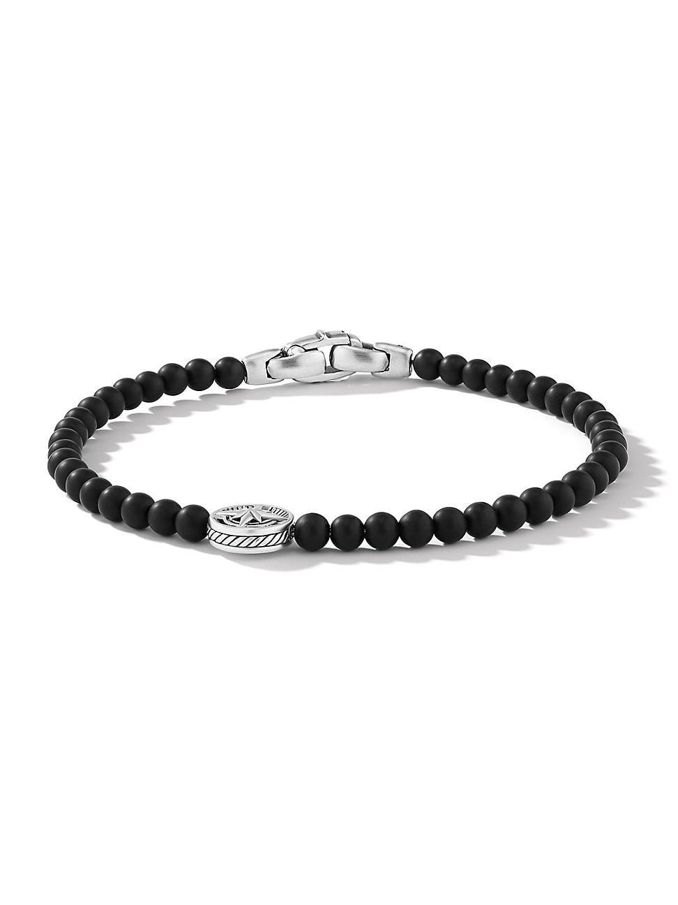 David Yurman Mens Spiritual Beads Compass Rose Bracelet with Lapis Product Image