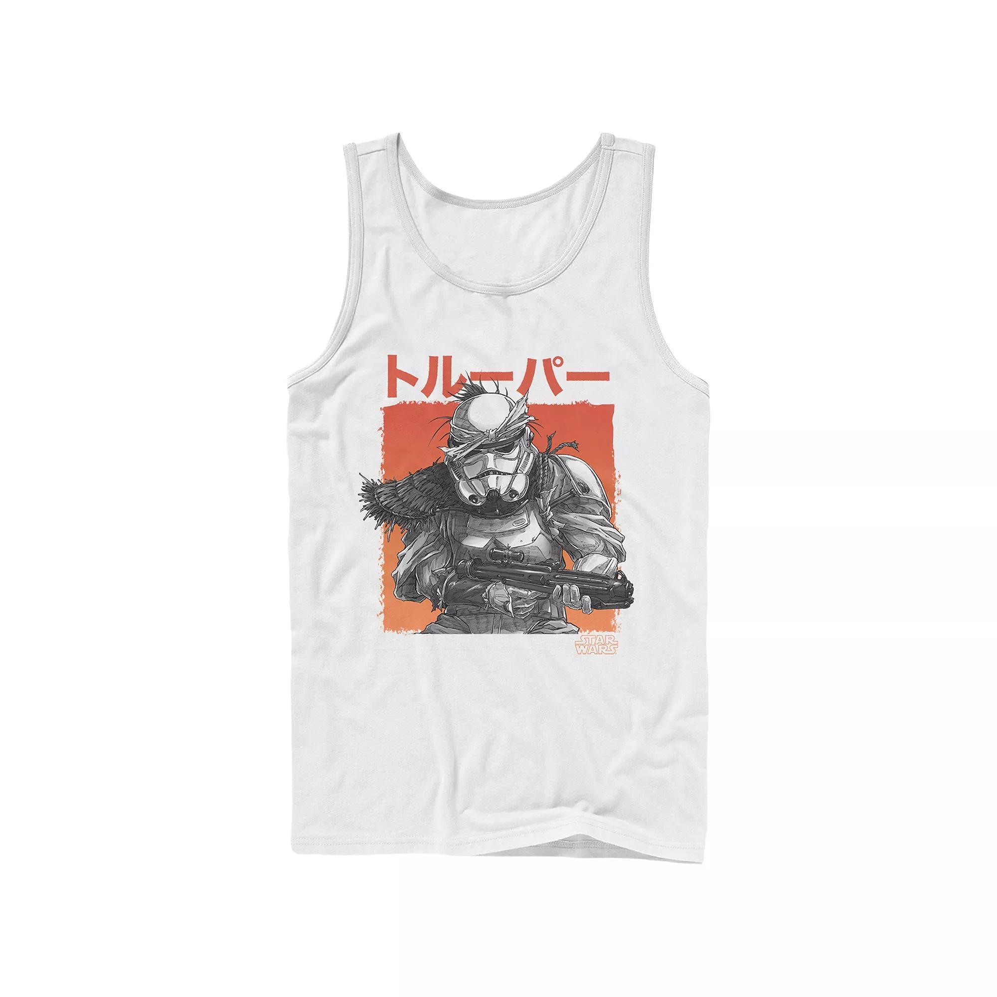 Men's Star Wars Visions Grunge Stormtrooper Graphic Tank, Size: Large, White Product Image