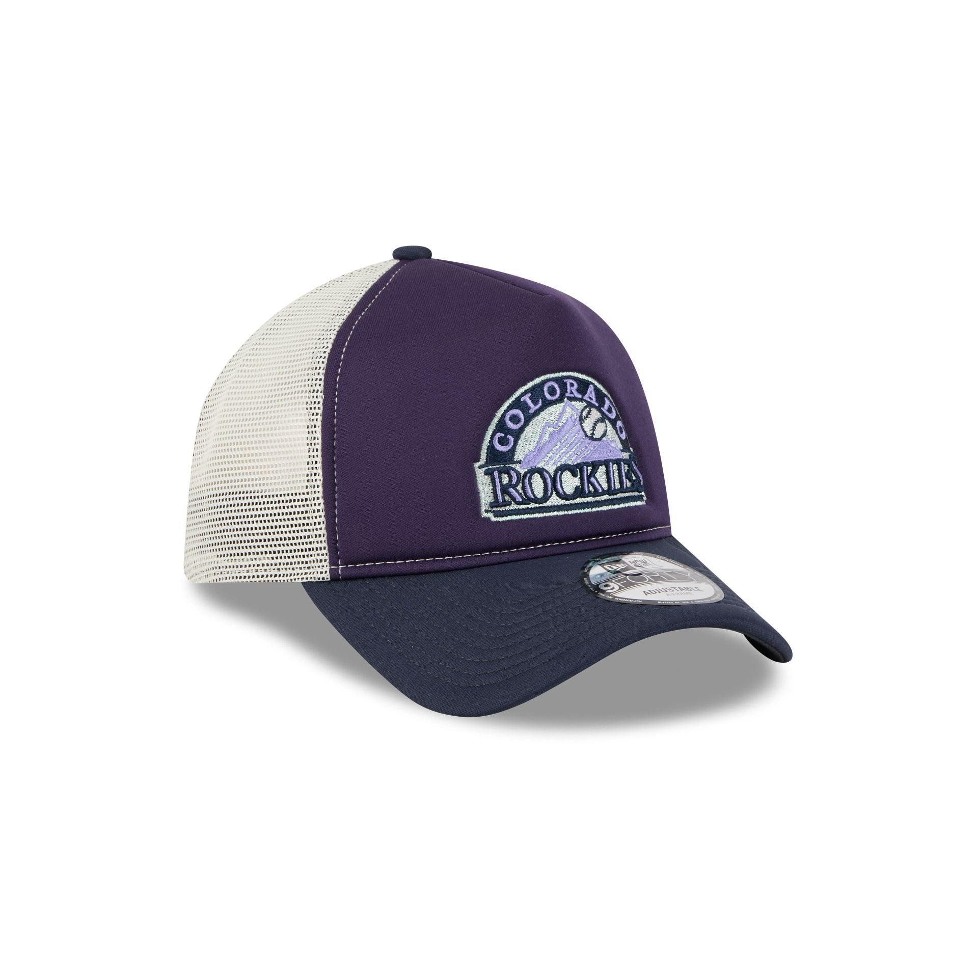Colorado Rockies Navy Purple 9FORTY A-Frame Trucker Hat Male Product Image
