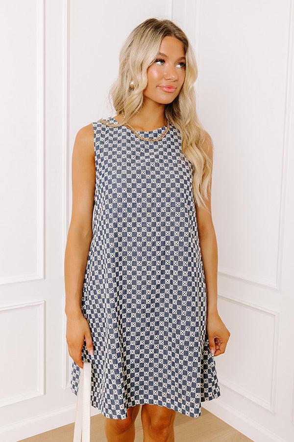 Style Check Eyelet Mini Dress Product Image
