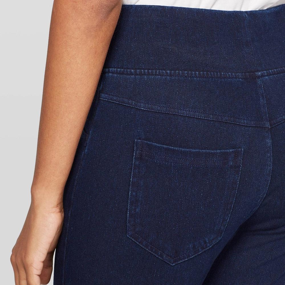 Women's High Waist Jeggings - A New Day™ Dark Blue L: Ankle Length, Elastic Waistband Product Image