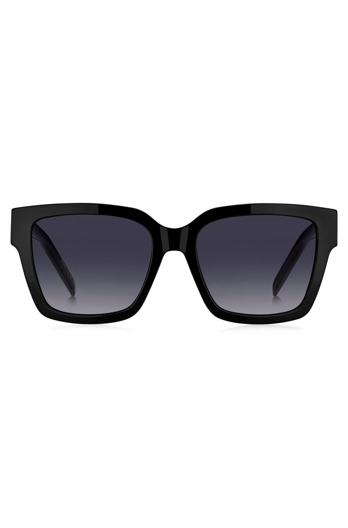 BOSS - Black-acetate sunglasses with gold-tone Double B monograms Product Image