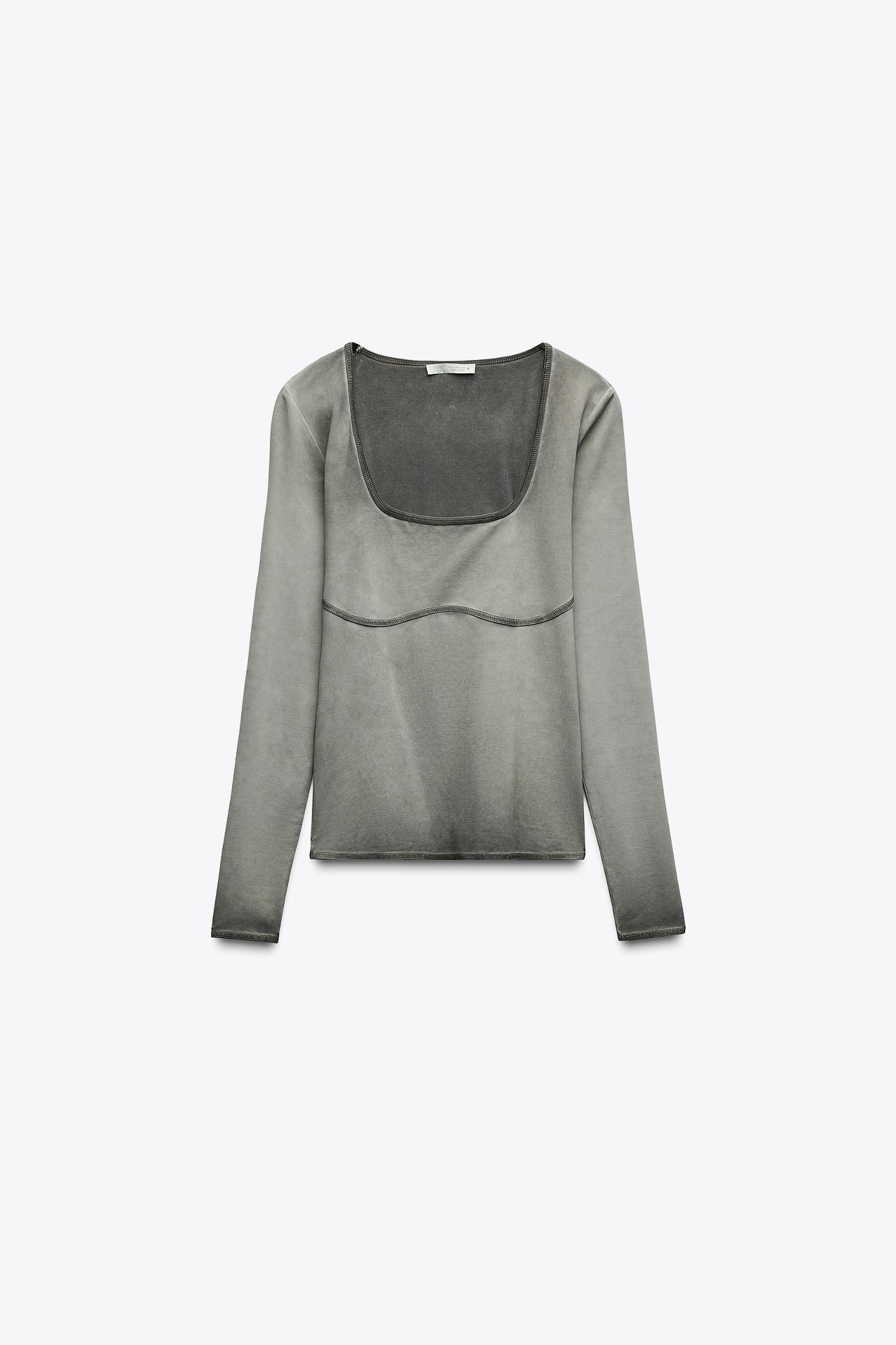 WASHED EFFECT POLYAMIDE T-SHIRT Product Image