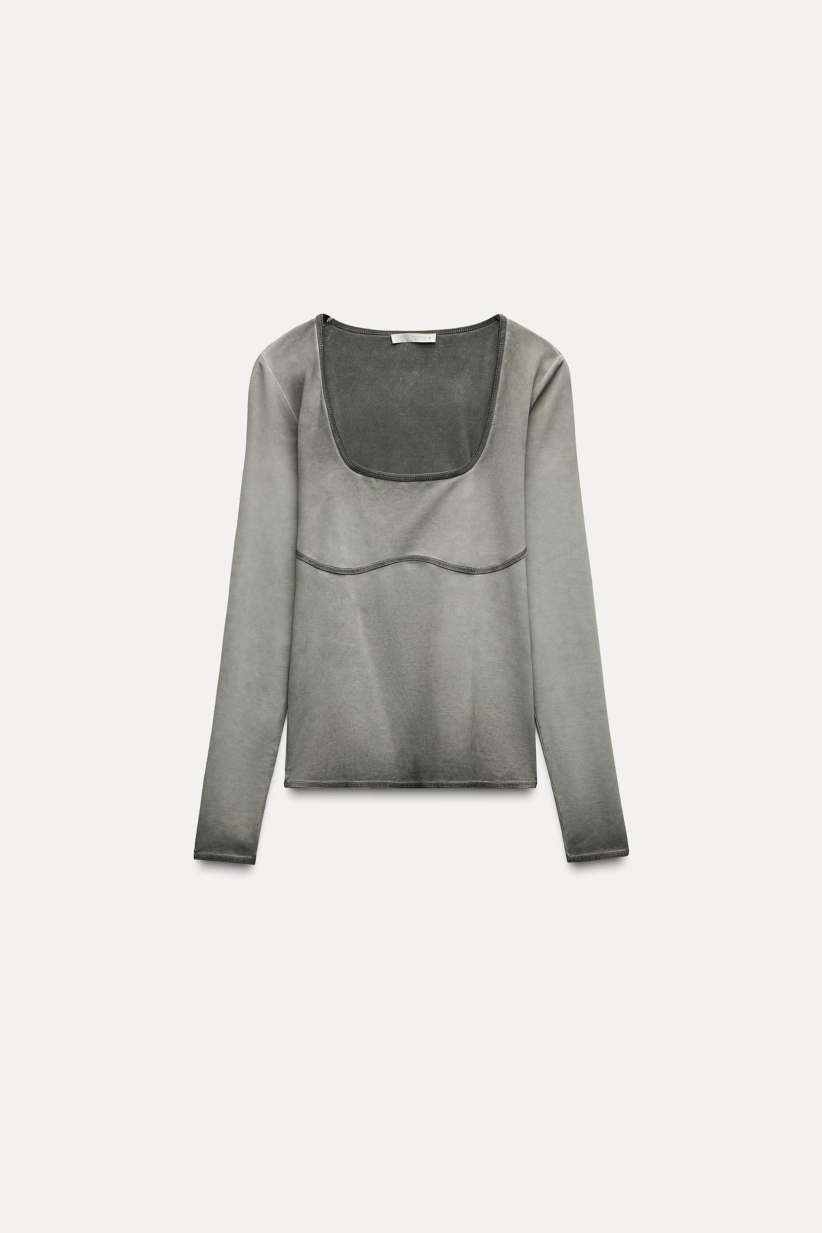 WASHED EFFECT POLYAMIDE T-SHIRT Product Image