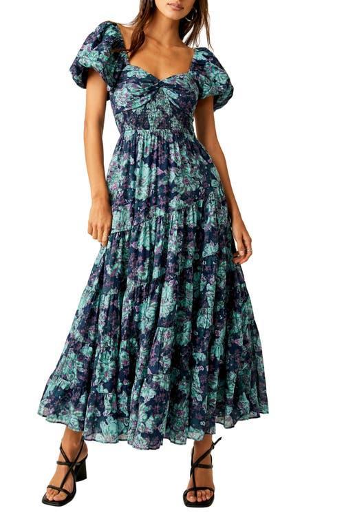 Womens Sundrenched Floral Cotton Tiered Maxi Dress Product Image