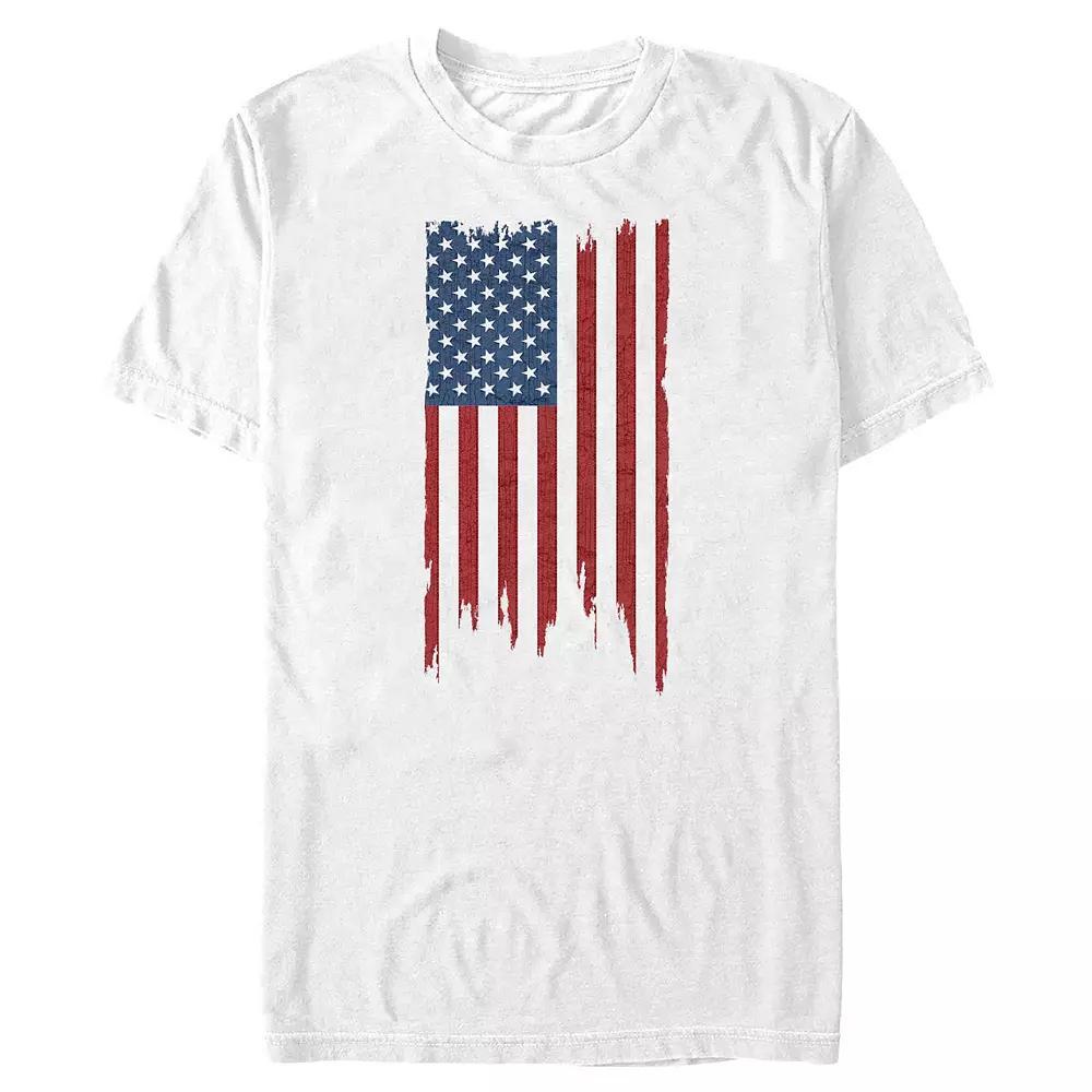Big & Tall USA Flag Distressed Design Graphic Tee, Men's, Size: 3XL, White Product Image