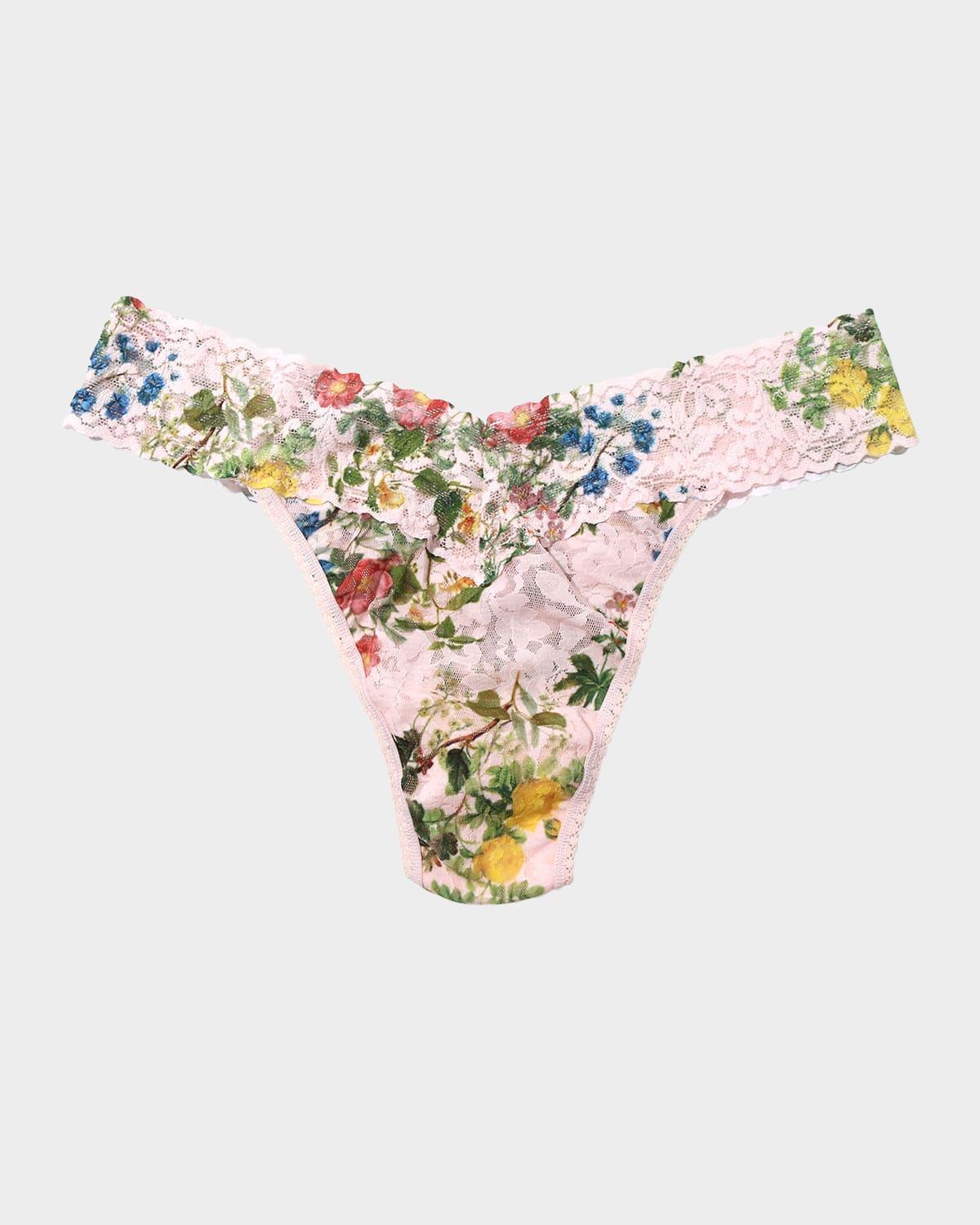 Printed Original-Rise Signature Lace Thong Product Image