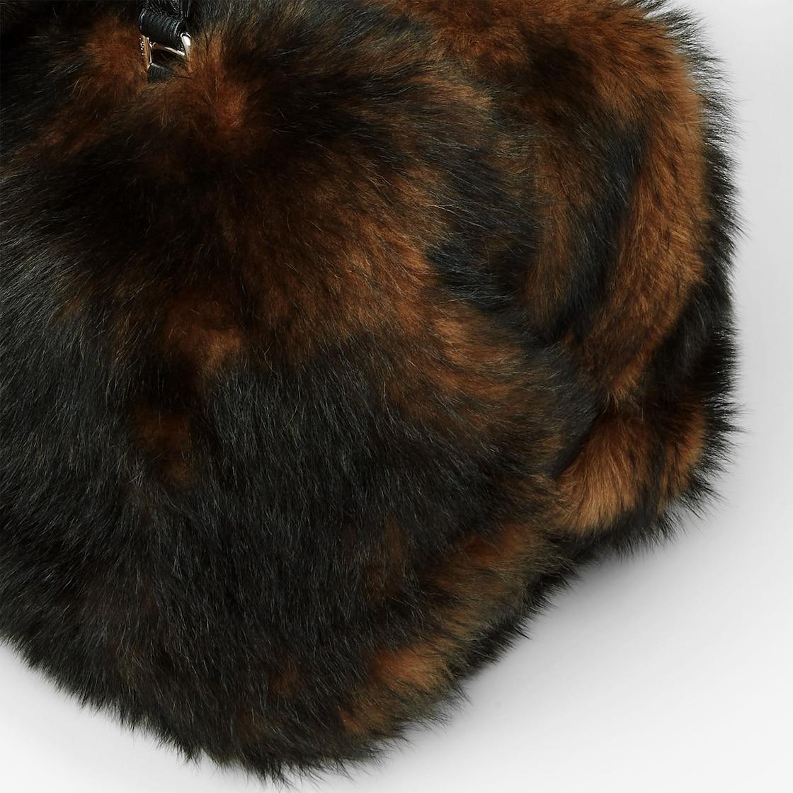 Medium Fendi Siesta Black and brown shearling bag Product Image