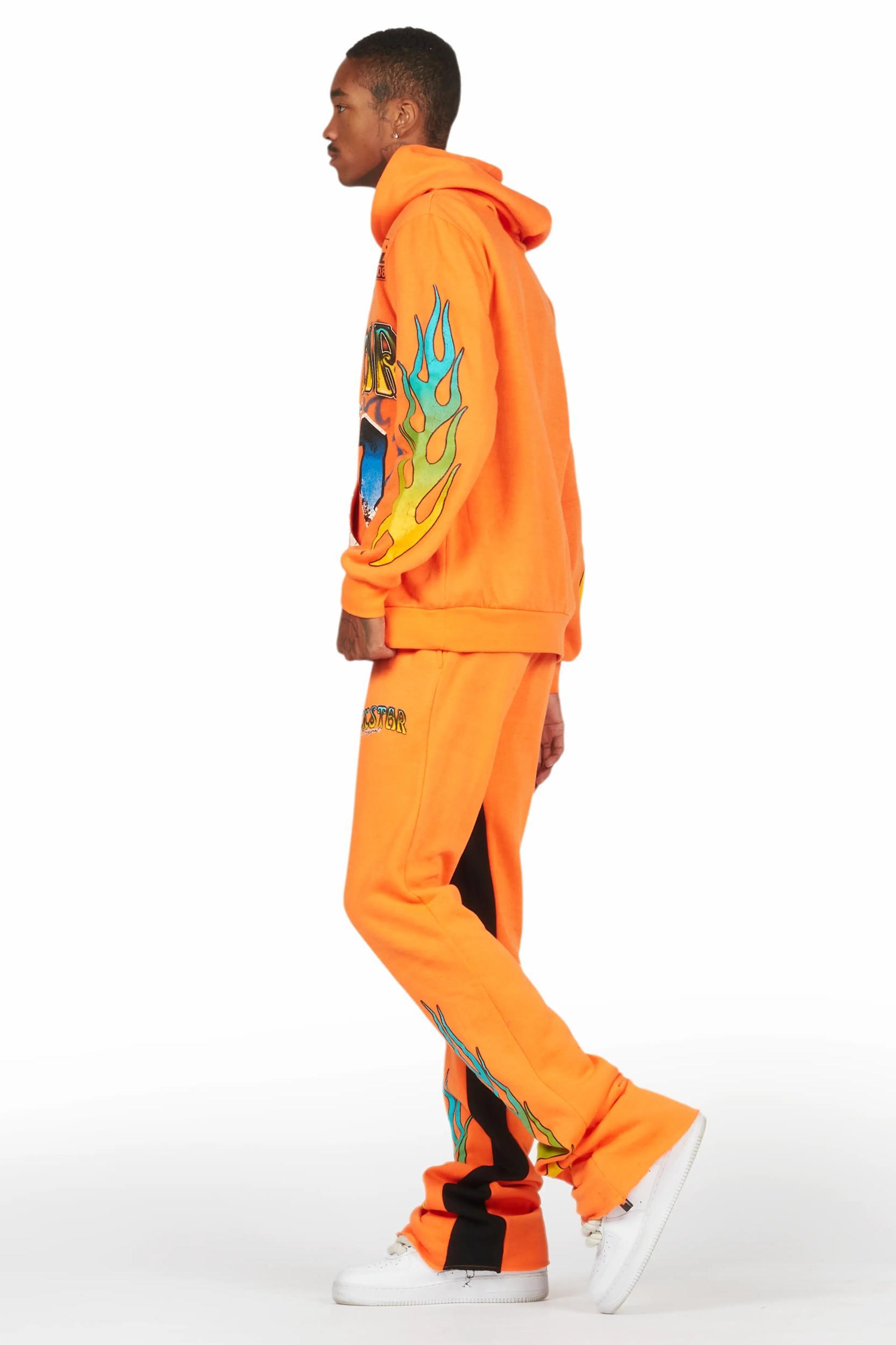Quito Orange Hoodie/Baggy Track Pant Set Male Product Image