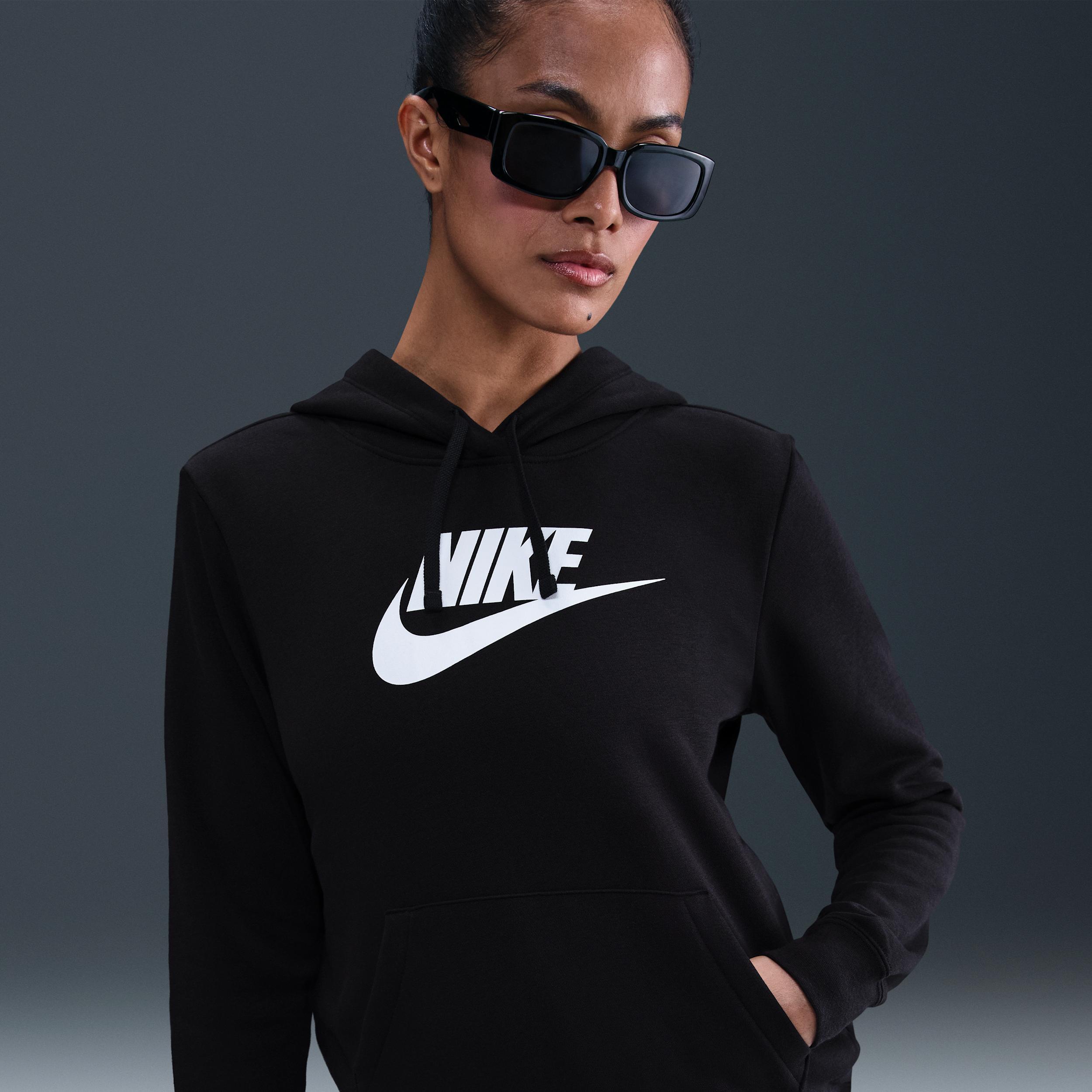 Women's Nike Sportswear Club Large Logo Fleece Hoodie, Size: XS, Black Product Image