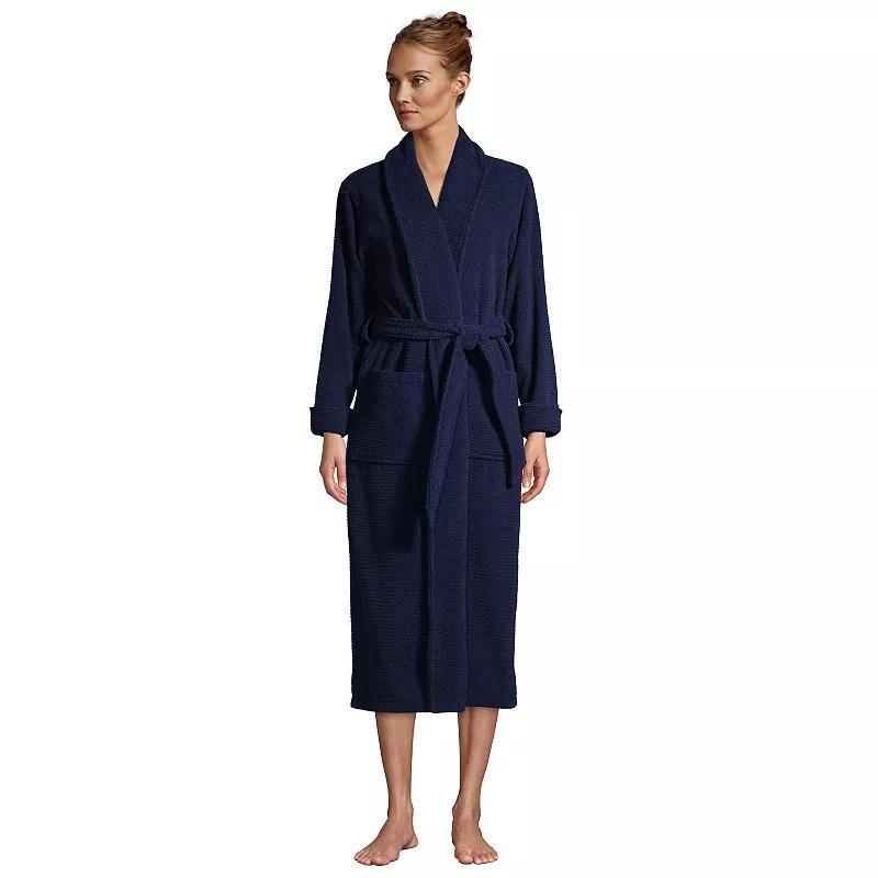 Women's Lands' End Cotton Terry Long Spa Bath Robe, Size: Small, White Product Image