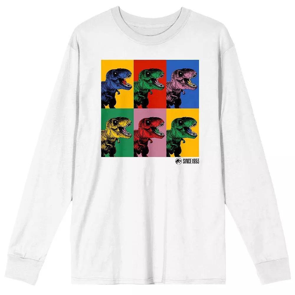 Men's Jurassic Park Colorful T-Rex Graphic Tee, Size: Small, White Product Image