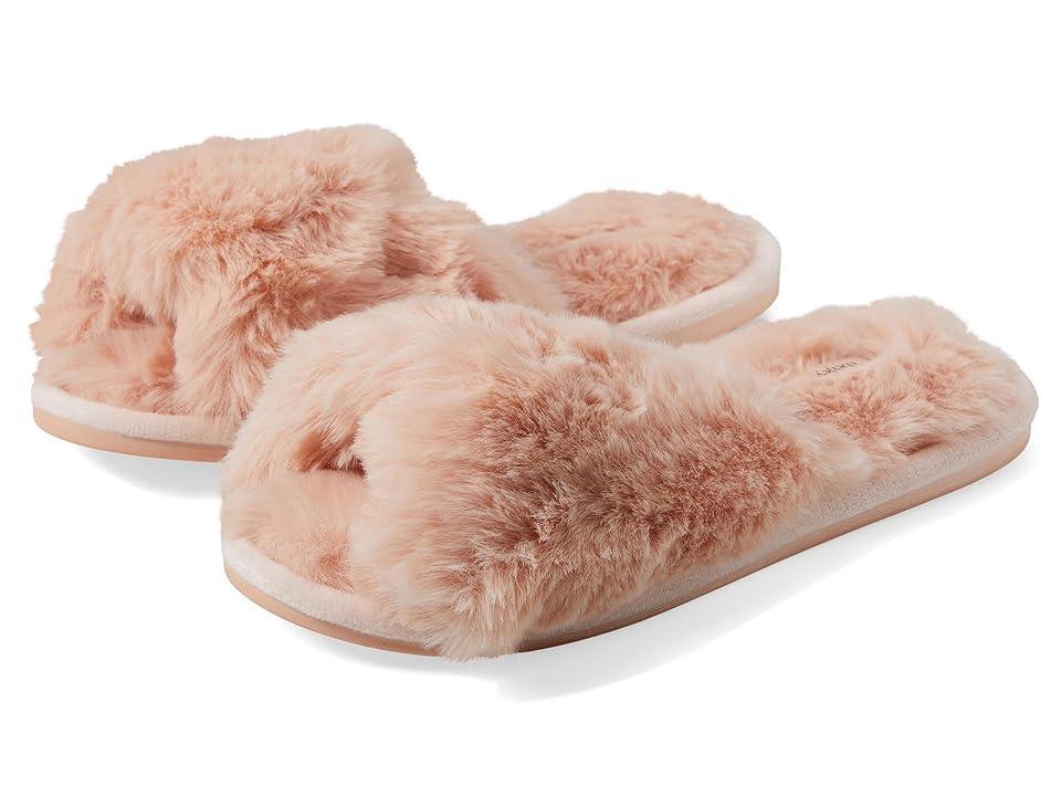 Womens Crisscross Plush Slippers Product Image