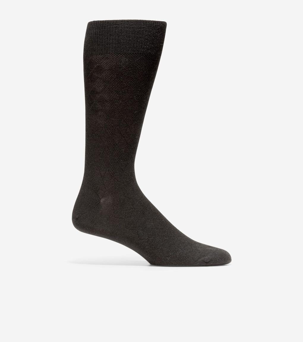 Men's Cole Haan Crew Socks, Black Argyle Product Image