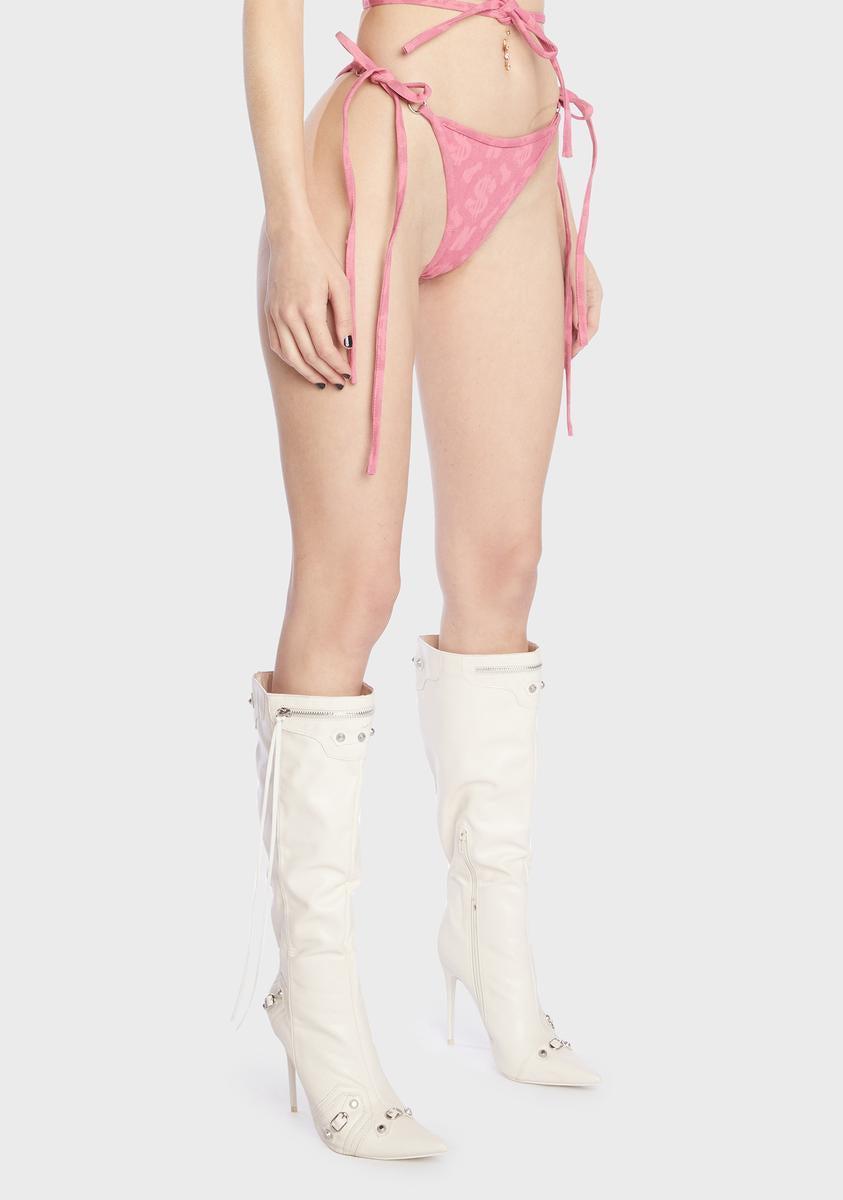Pink Monogram Denim Thong Male Product Image