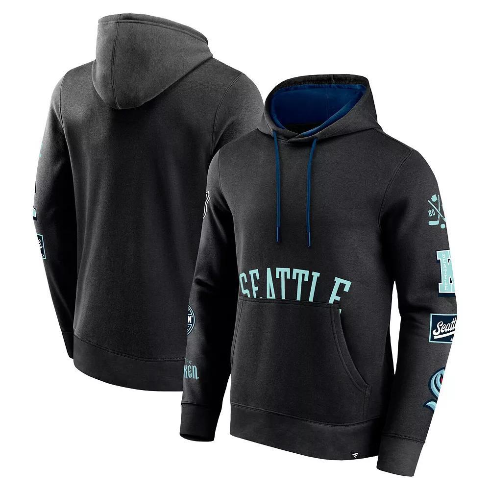 Men's Fanatics Branded Black Seattle Kraken Wild Winner Fleece Pullover Hoodie, Size: XL, Krk Black Product Image