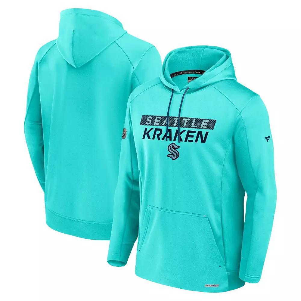 Men's Fanatics  Blue Seattle Kraken Authentic Pro Rink Fleece Pullover Hoodie, Size: Large, Krk Blue Product Image