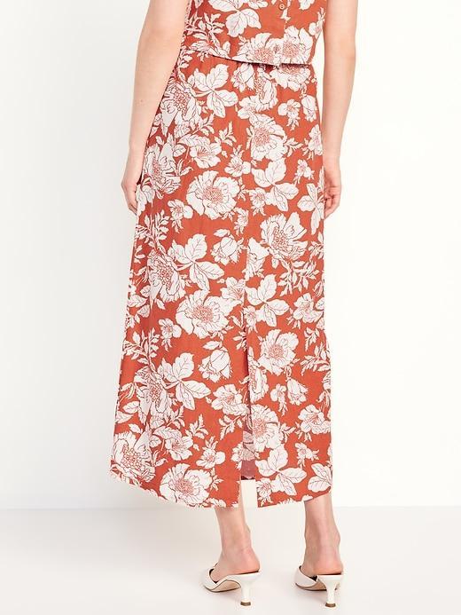 Linen-Blend Maxi Skirt Product Image