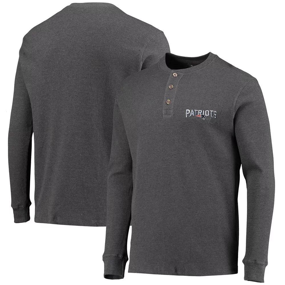 Mens Dunbrooke Heathered Gray New England Patriots Logo Maverick Thermal Henley Long Sleeve T-Shirt Product Image