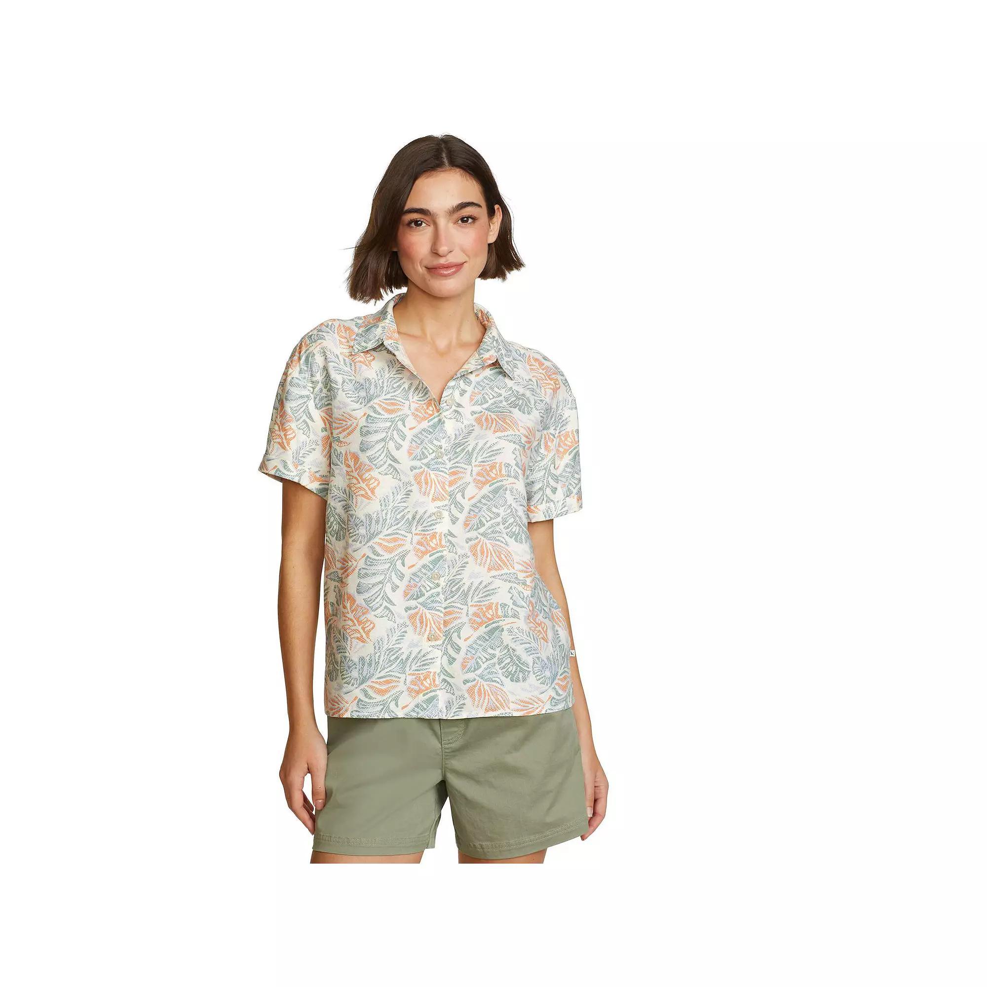 Women's Eddie Bauer Button-Down Baja Shirt, Size: Large, Rosewood Product Image