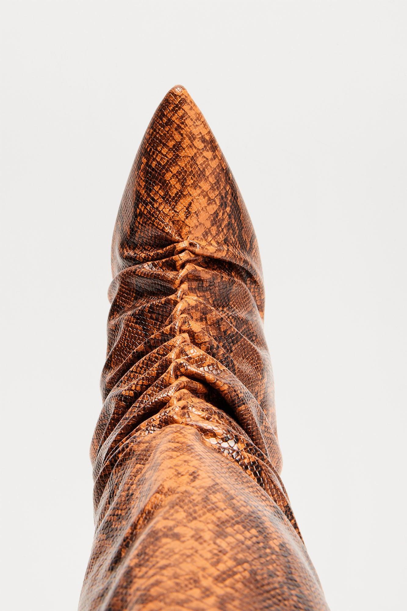 Nadia Knee High Boots - Brown Combo Product Image