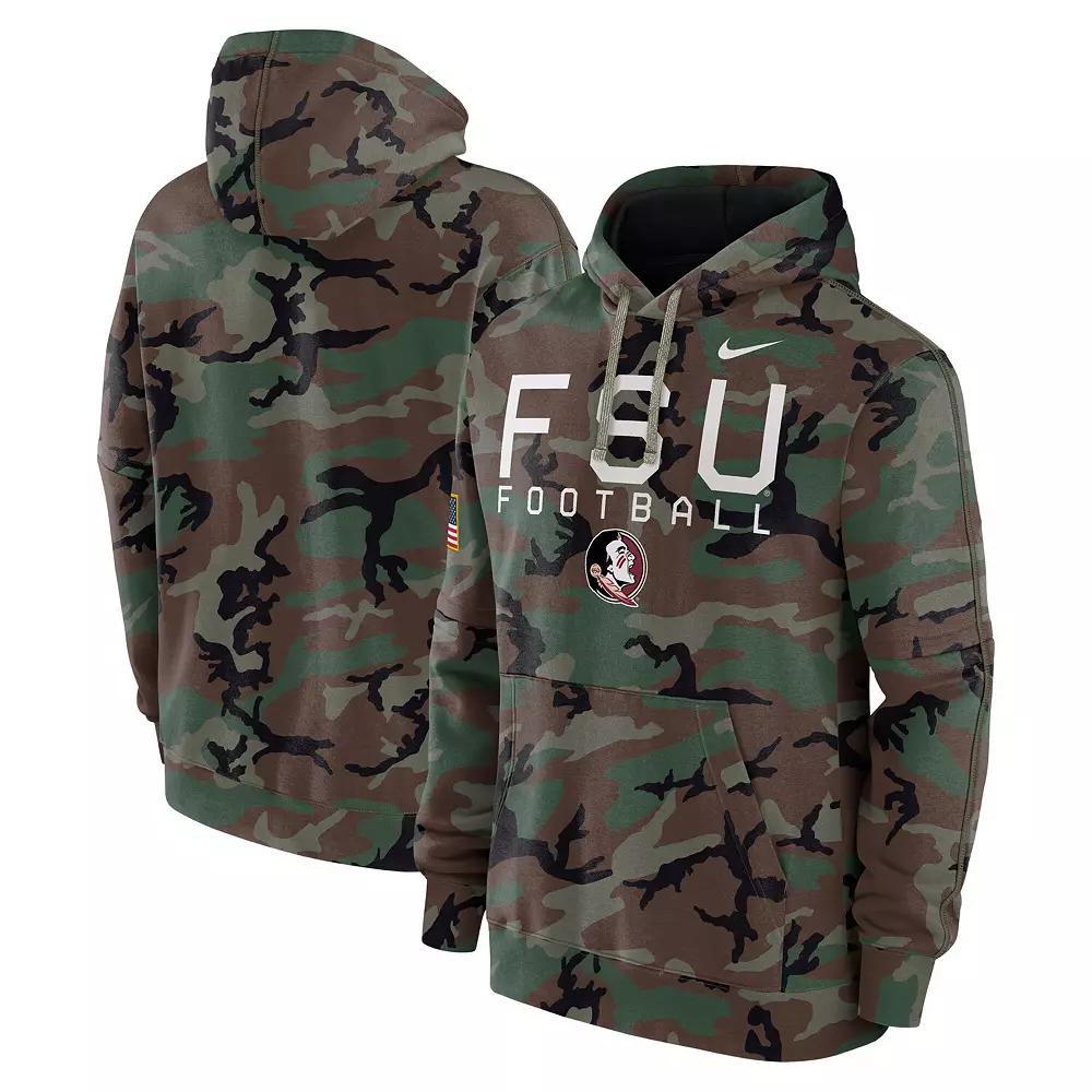 Mens Nike Camo Florida State Seminoles 2024 Military Appreciation Club Fleece Pullover Hoodie Product Image