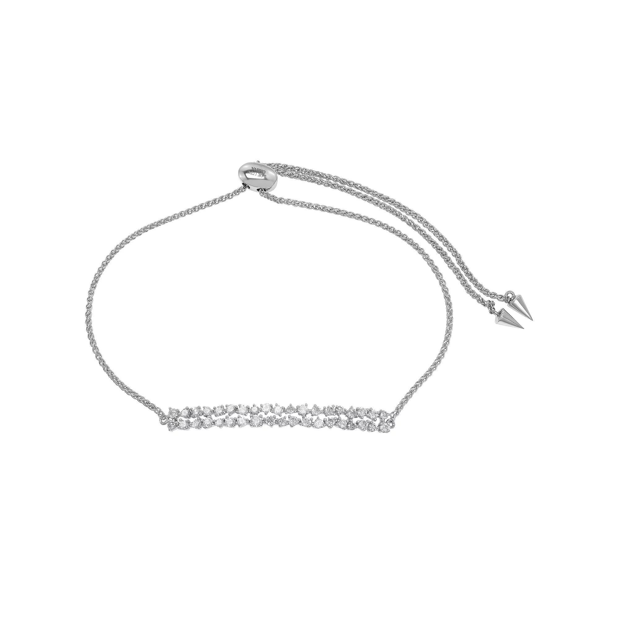 Luxle 14k White Gold 1/2 Carat T.W. Diamond Slider Bar Bracelet, Women's, Size: 8.5" Product Image