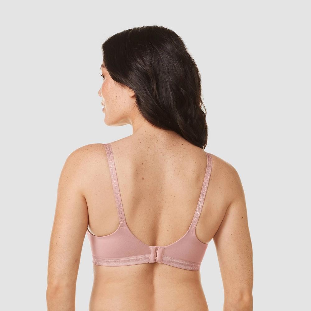 Simply Perfect by Warners Womens Supersoft Wirefree Bra - Mauve 34A: Medium Support, Padded, Adjustable Straps Product Image